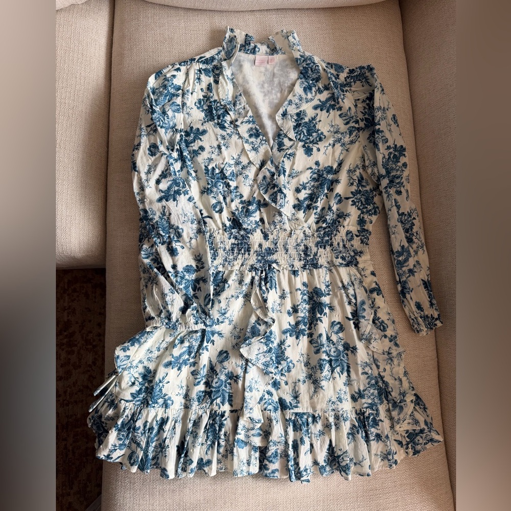 Gap x LoveShackFancy Blue and White Floral Dress - Picture 3 of 6